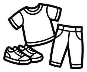 Kids Clothing Set Illustration of TShirt Shorts and Shoes Outfit