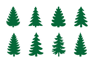 Obraz premium Christmas Tree Silhouette Vector Icon Collection