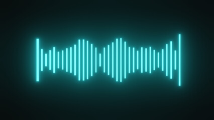 glowing audio sound wave vector illustration on black background