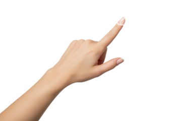 Hand Gesture Pointing Upward with Elegant and Soft Skin Tone Focused on Detail