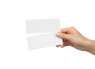 Blank Card Held in Hand for Personalized Message or Creative Design Projects