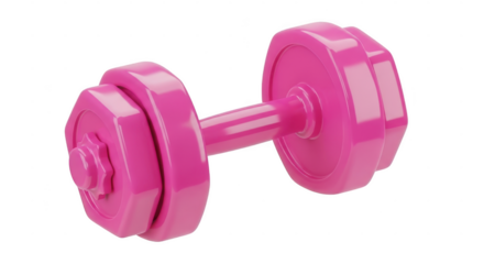 Pink dumbbell isolated on transparent background