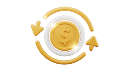 Abstract circular arrow symbol with egg yolk isolated on transparent background