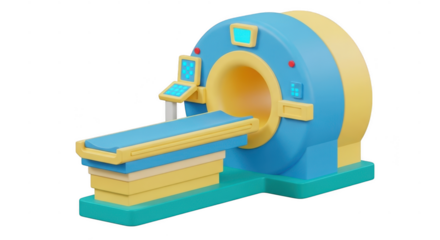 Colorful mri machine isolated on transparent background