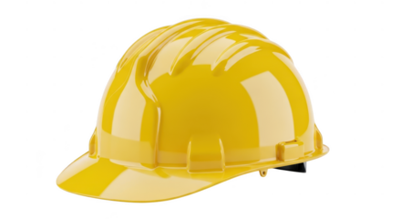 Yellow hard hat isolated on transparent background
