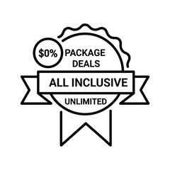 Obraz premium Illustration of a package deal badge with a thick outline, isolated on, promotion