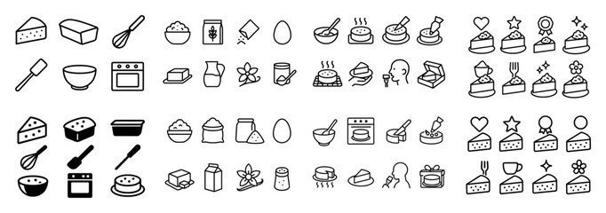 Baking icon set: tools and ingredients