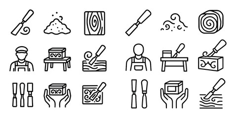 Woodworking Icon Set