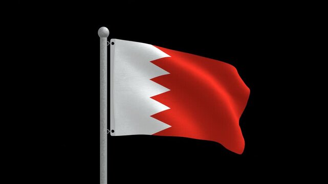 Seamless Animated Waving Flag of  Bahrain 4K