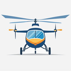 Blue helicopter on a white background