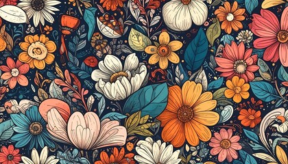 Floral Symphony - A Vibrant Tapestry of Botanical Beauty and Artistic Expression.