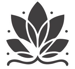 Lotus flower silhouette logo. Set black lotus symbol isolated on white background. Vector illustration.