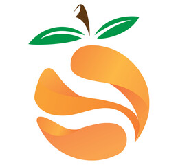 Fresh Orange fruit Logo. Vector illustration.