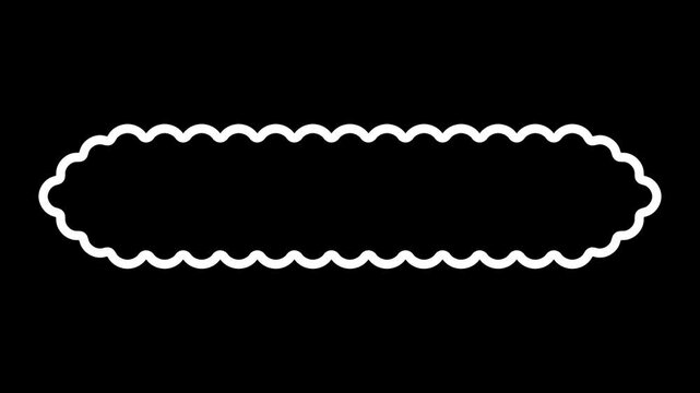 Geometric decorative frames or stickers in the shape of a diamond with a wavy or zigzag edge graphic animation. Alpha channel. Transparent background motion design. 4K resolution