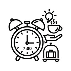 Wake up early and enjoy a good morning with coffee isolated on