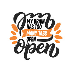 Humorous Brain Overload Graphic Design for T-Shirt