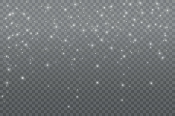 Light effect with glitter particles.Christmas dust.White sparks shine with special light.
