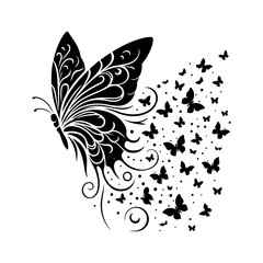 Grateful Butterfly Clip Art Vector Design