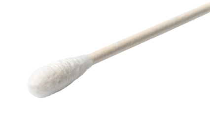 Cotton bud, cut out on PNG, isolated on white background. AI GENERATED.