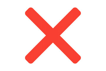 Obraz premium Red x cross mark icon. Indicating concepts such as incorrect, no, warning, close, fail, and negative results. Transparent background