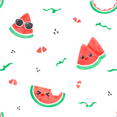Watercolor Watermelon Seamless Pattern, Background