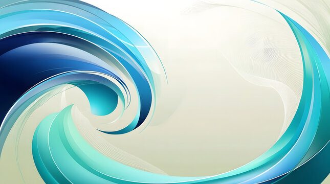Swirling Abstract Shapes With Gradient Tones of and Teal