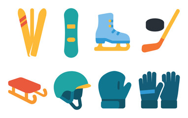 Colorful Winter Sports Icons