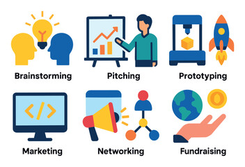 Fototapeta premium Startup Icons Grid