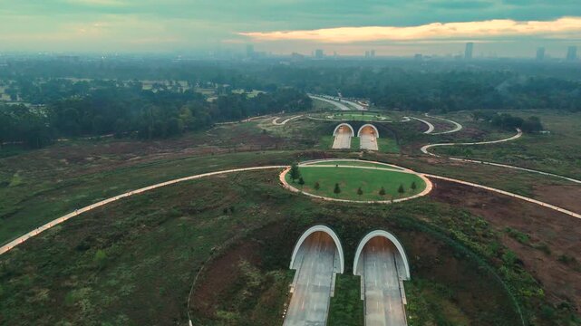 Kinder Land Bridge Aerial View in Memorial Park Houston Texas