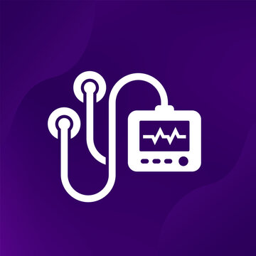 holter monitor icon, medical device vector