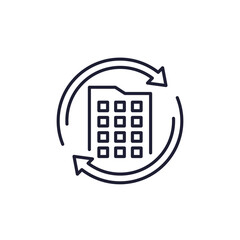 Repurpose building icon in line design