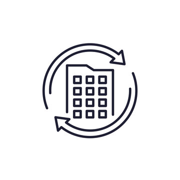 Repurpose building icon in line design