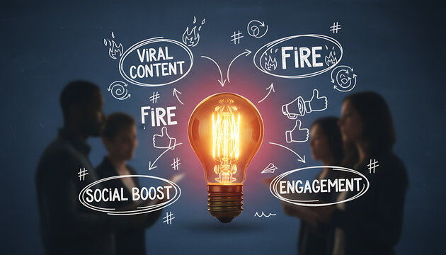 Ignite your brand with viral content ideas and social boost engagement, fueling your business success and driving fire results for a dynamic team ready to optimize digital marketing strategies - Powered by Adobe