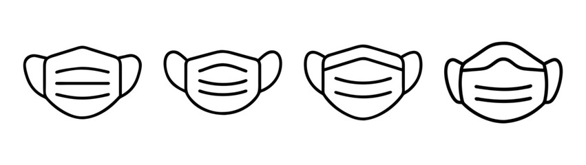 Various outline style medical face masks for health protection