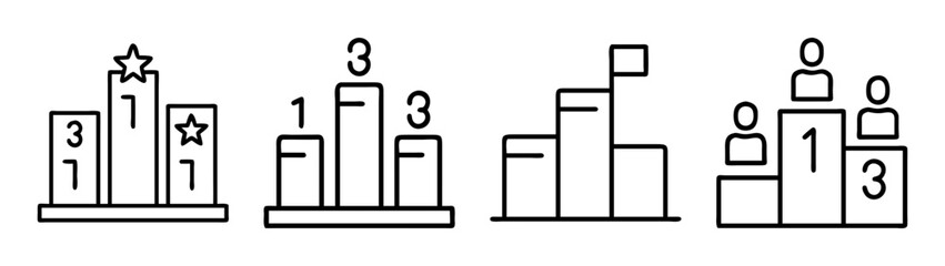 Ranking and success icons showcasing various achievement levels