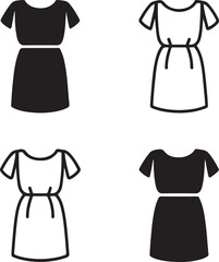 Isolated Chiton Greece, traditional Greek clothing icon, cultural attire, heritage dress, black vector fashion symbol, ancient costume design for buyers premium design