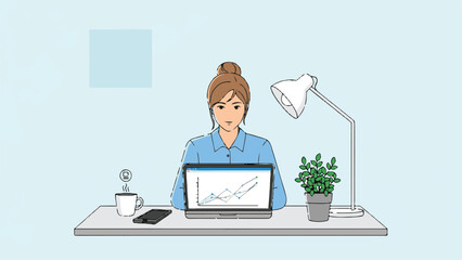 businesswoman working on laptop