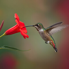 hummingbird feeding on a flower