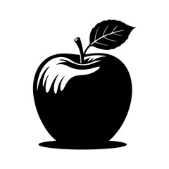 Silhouette vector illustration of an apple isolated on transparent background