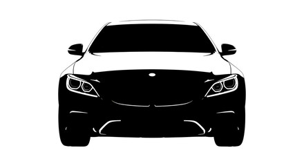 White outlines on black show car design. Graphic style suits posters, automotive branding, or digital backdrops.