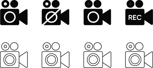 Video camera icon set