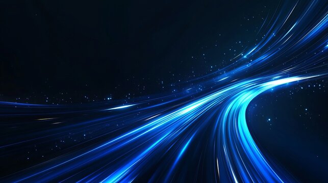 Stunning abstract blue light trails for high-speed technology, energy, and futuristic concepts, perfect for modern backgrounds and dynamic designs