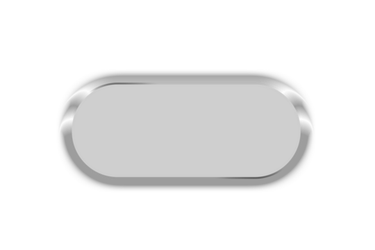 Transparent oval capsule glass plate with silver rim realistic shadow mockup for product display overlay modern clean design element background illustration vector