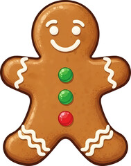 Obraz premium Gingerbread Cookie Christmas Icon Illustration