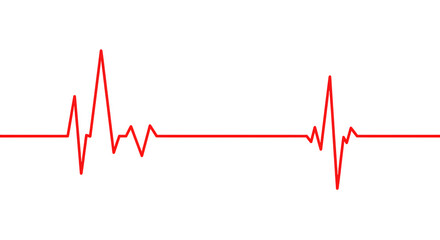Red EKG heart beat line on black displays heart monitoring, emergency medical branding, or a health awareness poster.