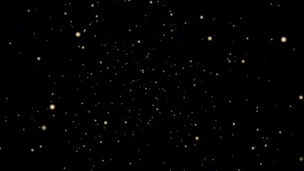 Falling shine gold glitter particles. sparkling magic gold confetti explode light on black background. falling particles stardust for festive and celebration decor . 4K video design falling stars loop - Powered by Adobe