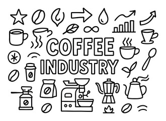Fototapeta premium Coffee Industry Icons