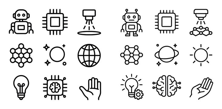 Nanotechnology Icon Grid