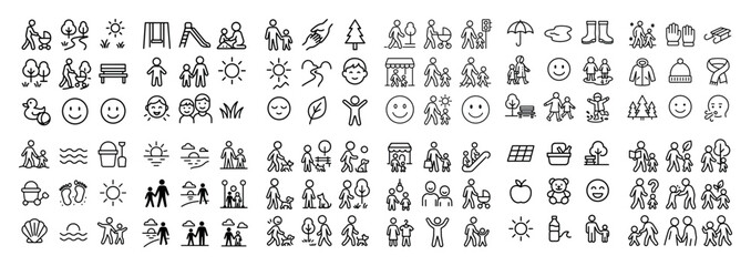 Fototapeta premium Outdoor activities icon set collection