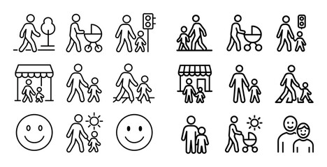 Child City Walk Icons